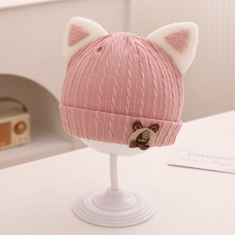 Kitten Cartoon Born Hat Beanie Infants Kids' Headwear