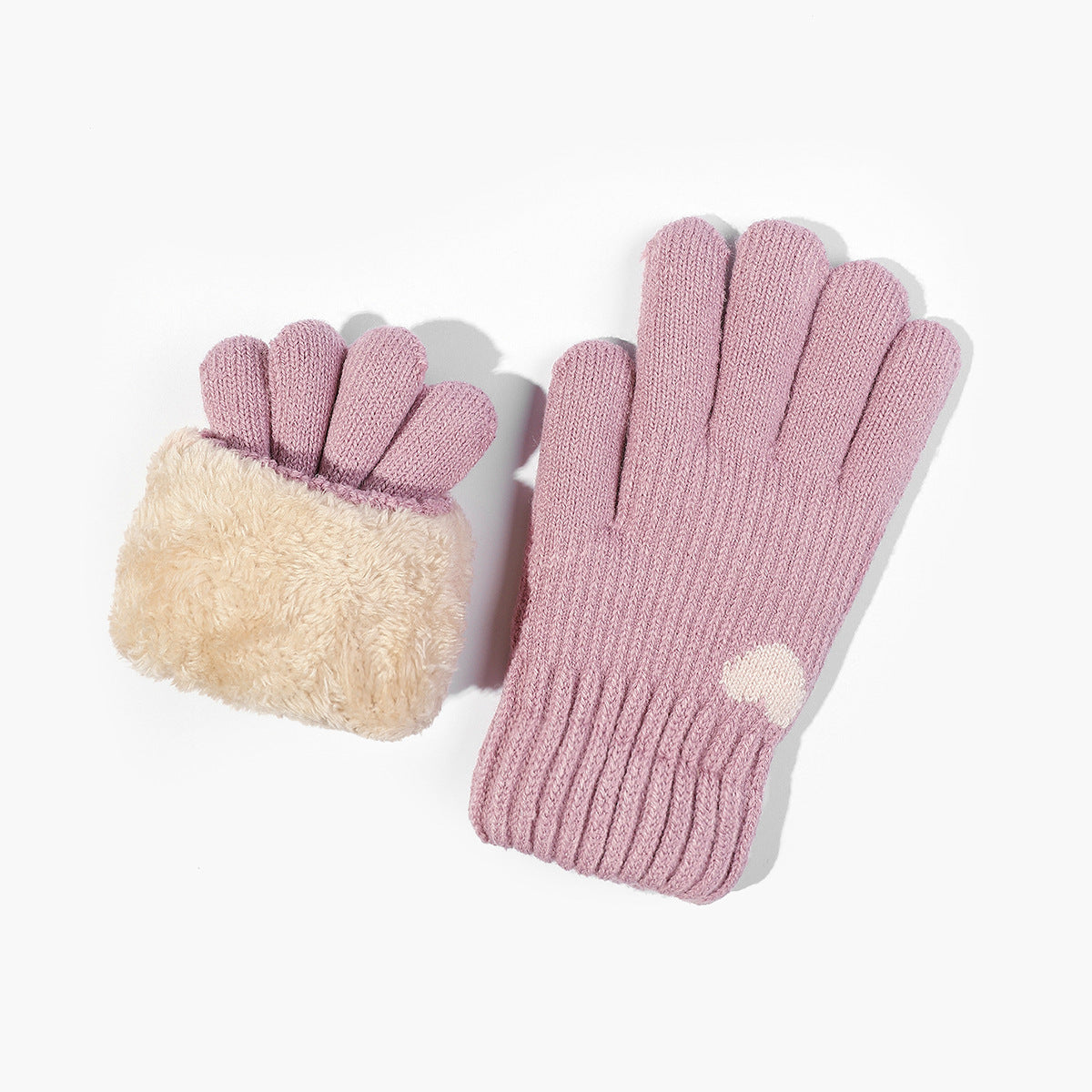 Women's Thick Winter Warm Knitted Wool Brushed Lining Gloves