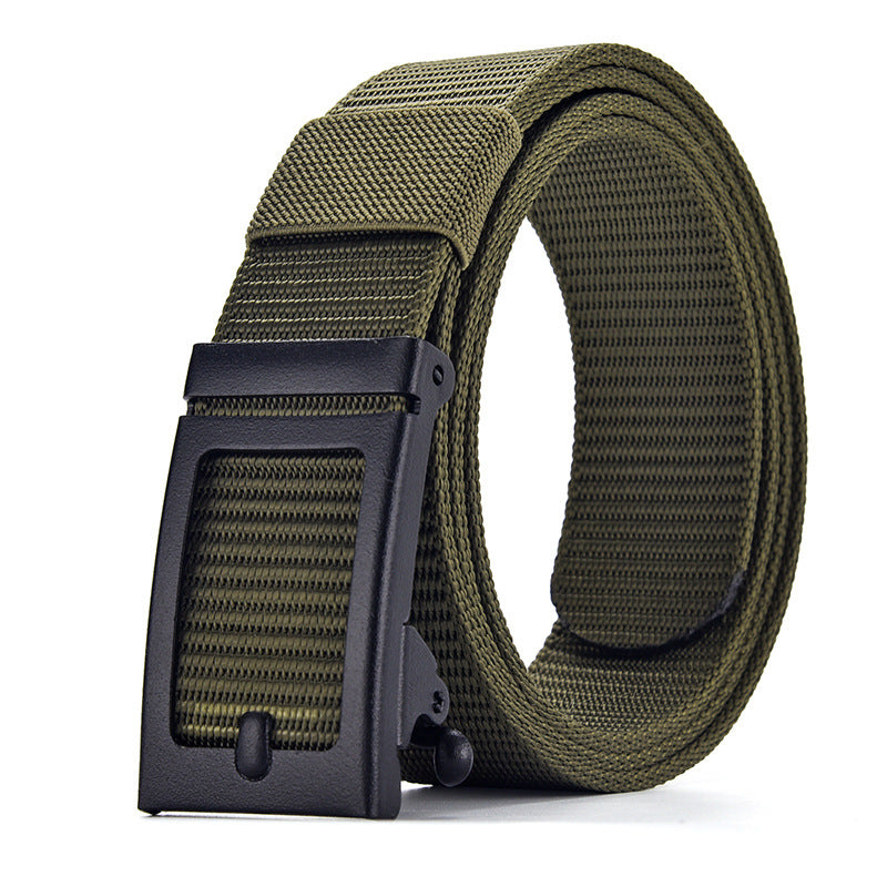 Men's Nylon Woven Canvas Automatic Toothless Outdoor Belts