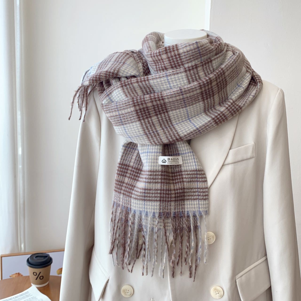 Women's High-grade Check Warm Korean Style Plaid Scarfs