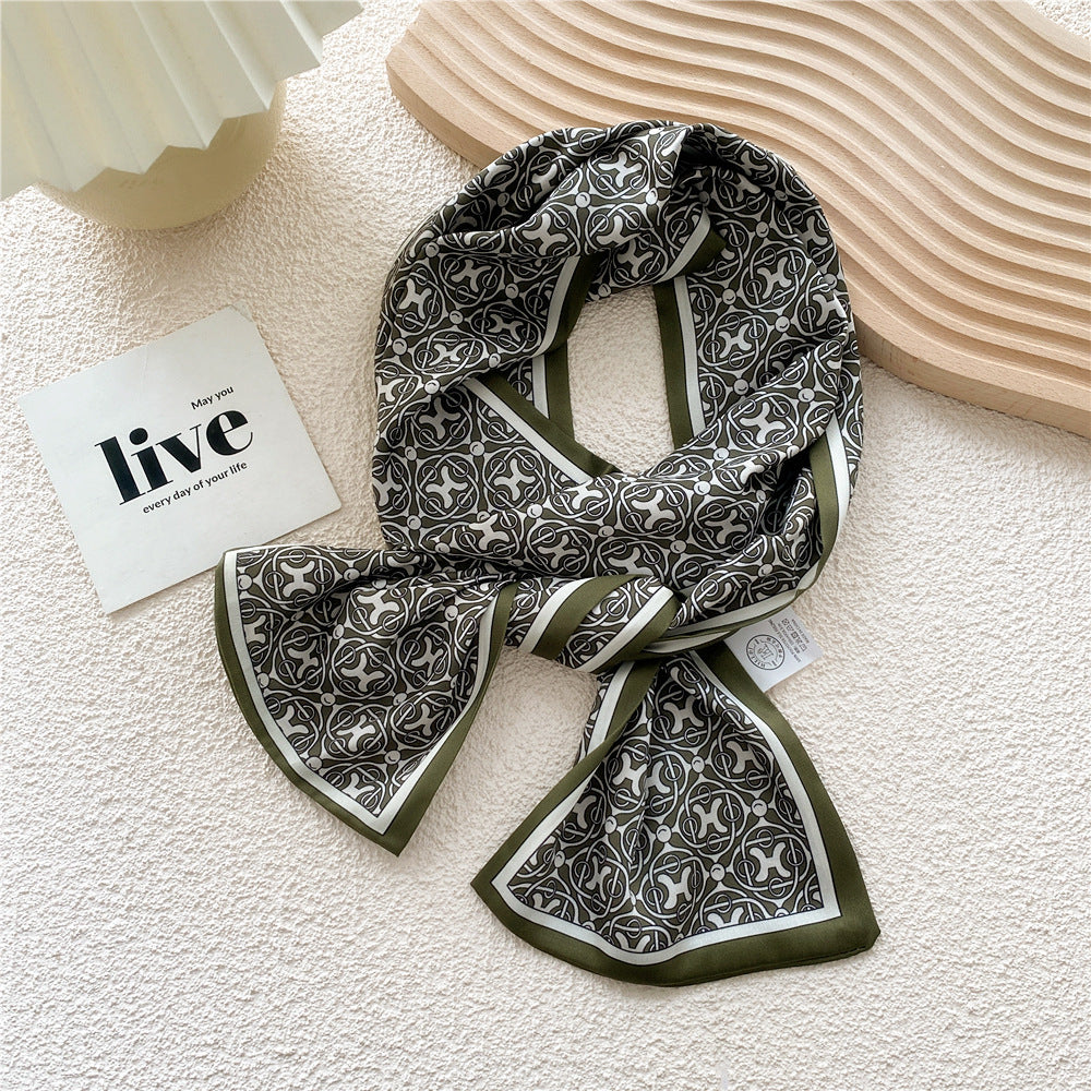 Women's Long Versatile Thin Decorative Ribbon Double-sided Scarfs