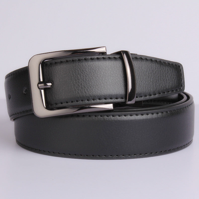 Men's Rotating Buckle Cowhide Pin Casual Double-sided Belts