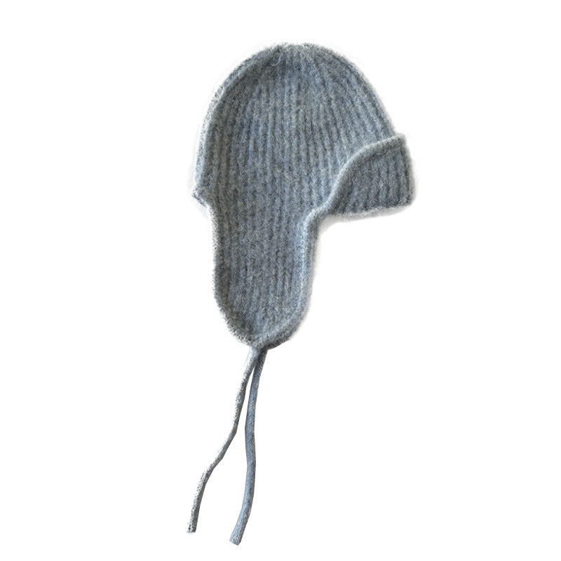 Women's Solid Color Pilot Knitted Earflaps Soft Hats & Caps