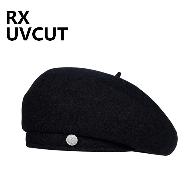 Women's Hat Australia Black Wool Beret Small Big Hats & Caps