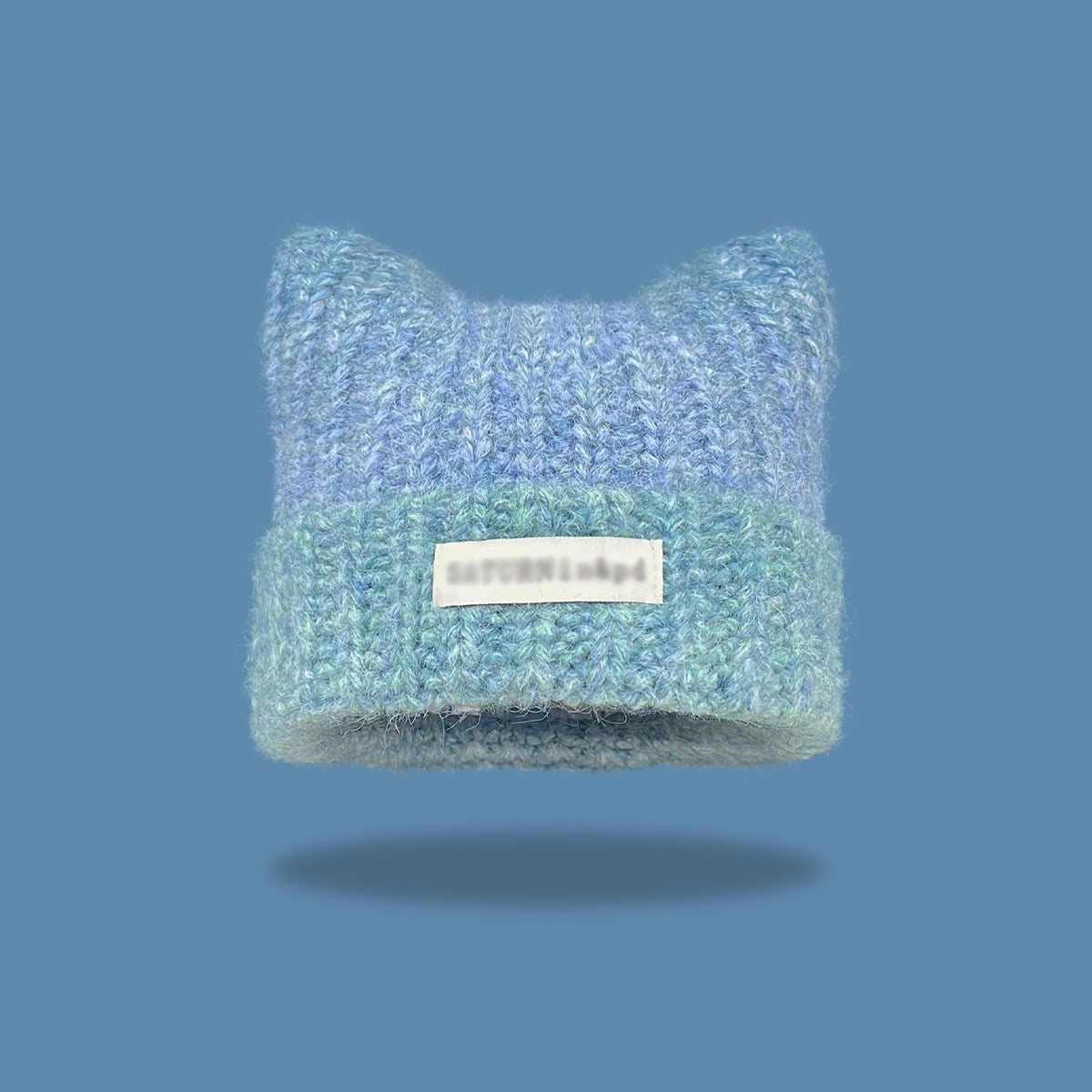 Women's Cute Cat Ears Gradient Knitted Woolen Hats & Caps