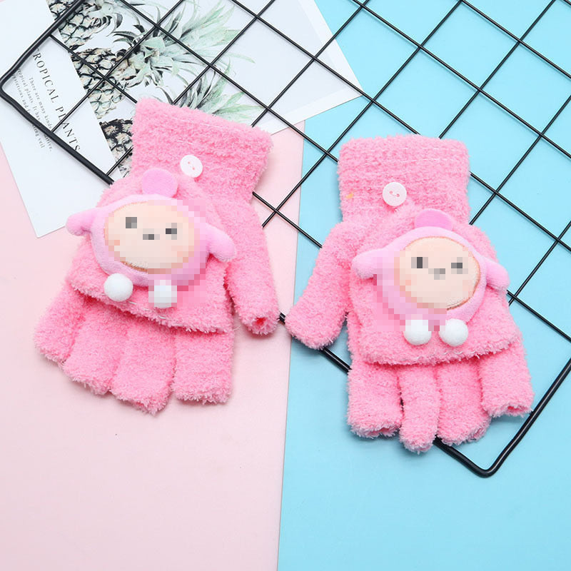 Flip Warm Cute Primary School Clow Gloves