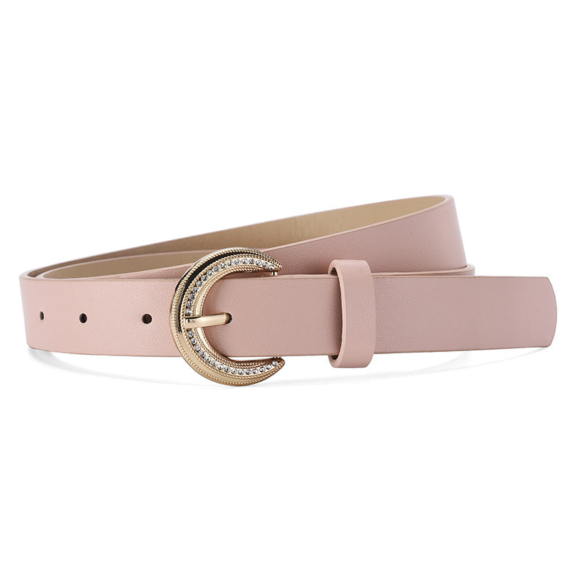 Women's Inlaid Gold Buckle Elegant Decoration Fashion Belts