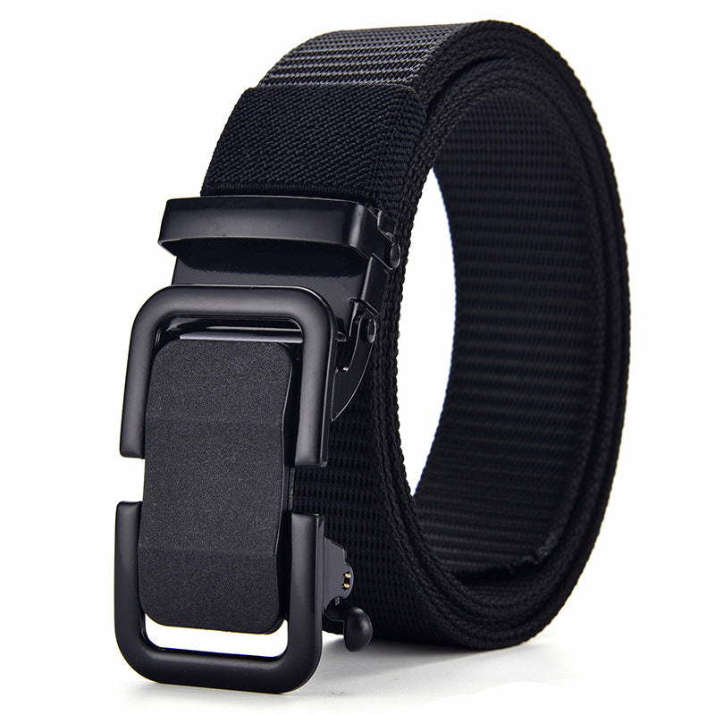 Men's Nylon Woven Canvas Automatic Toothless Outdoor Belts