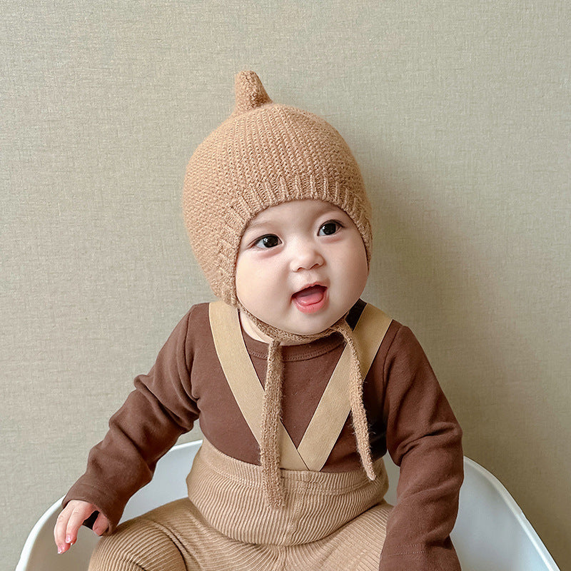 Style Hat Warm Wool Cute Pure Color Kids' Headwear