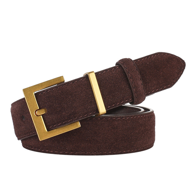 Women's Cowhide Leather Versatile Pin Buckle Decoration Belts