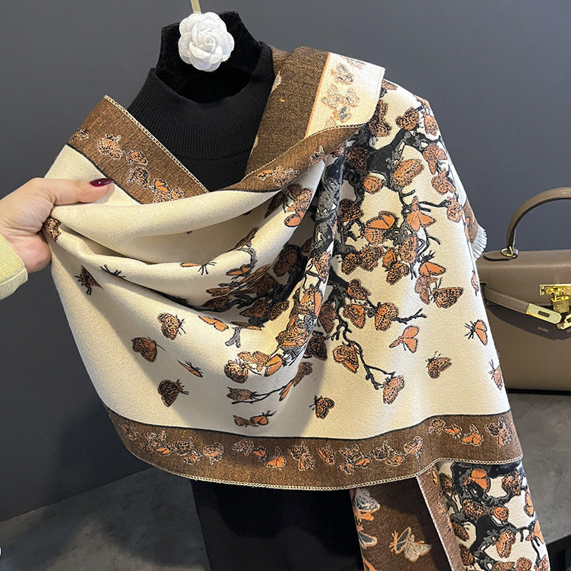 Women's High-grade Sunflower Pattern Artificial Cashmere Warm Scarfs