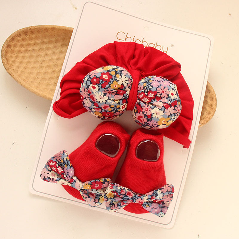 Thin Socks Suit Months Born Fashionable Floral Kids' Headwear