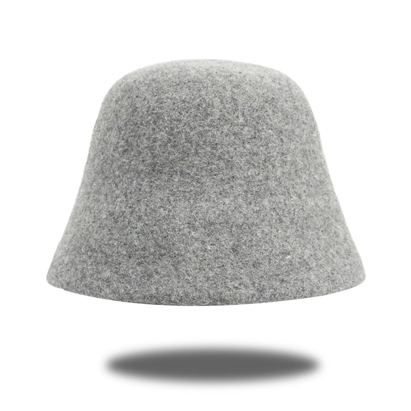 Women's Hat Fashion Simple Wool Bucket Dome Hats & Caps