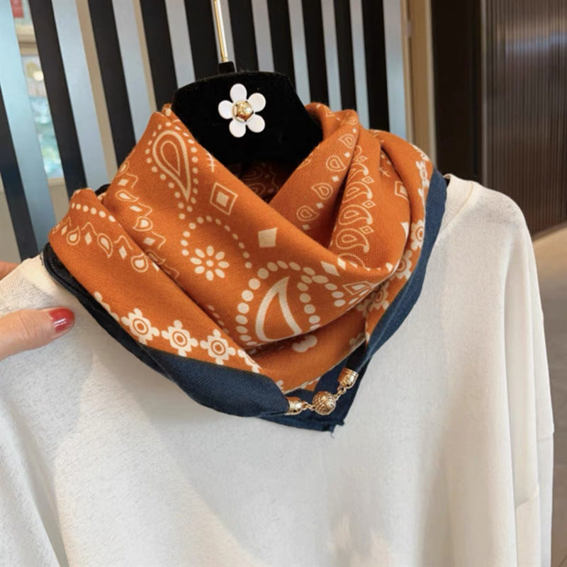 Women's Small Golden Balls Magnetic Buckle Lazy Scarfs