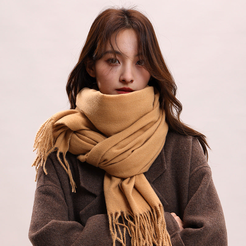 Women's Solid Color Winter Versatile High-grade Shawl Fashion Scarfs