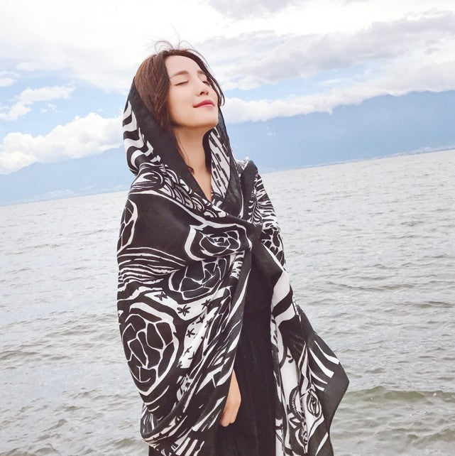 Ethnic Print Travel Outdoor Shawl Air-conditioned Scarfs