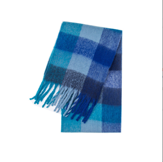 Women's Thick Color Thickened Double-sided Plaid Bib Scarfs