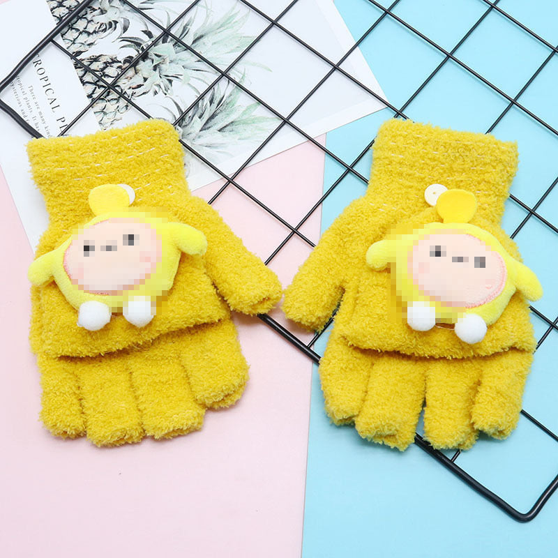 Flip Warm Cute Primary School Clow Gloves