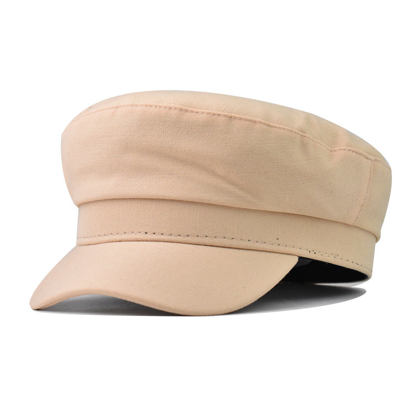 Women's Solid Color Beret Peaked Light Board Hats & Caps