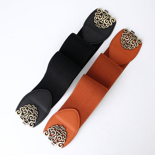 Women's Wide Elastic Decoration With Dress Simple Belts