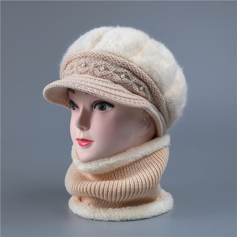 Women's Woolen For The Elderly Mother Rabbit Hats & Caps