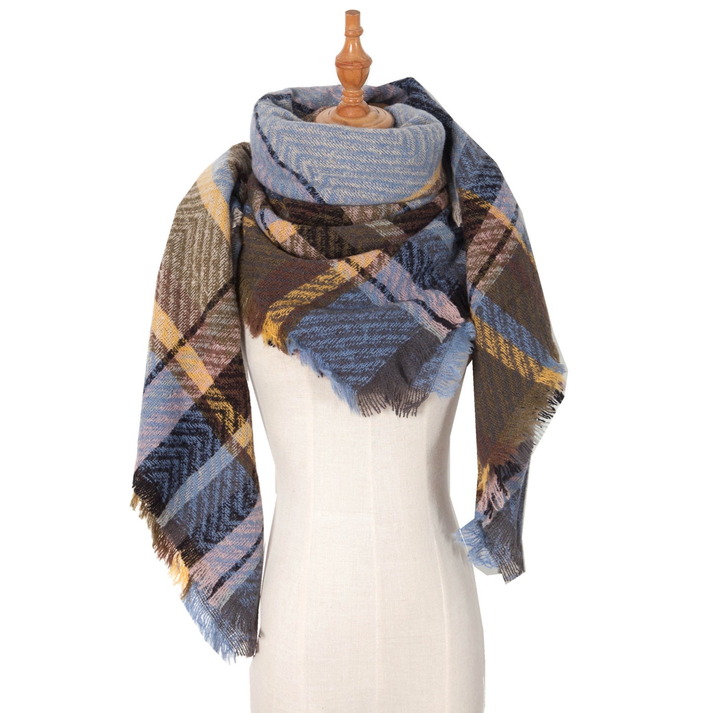 Versatile Source Shawl Large Plaid Triangle Scarfs