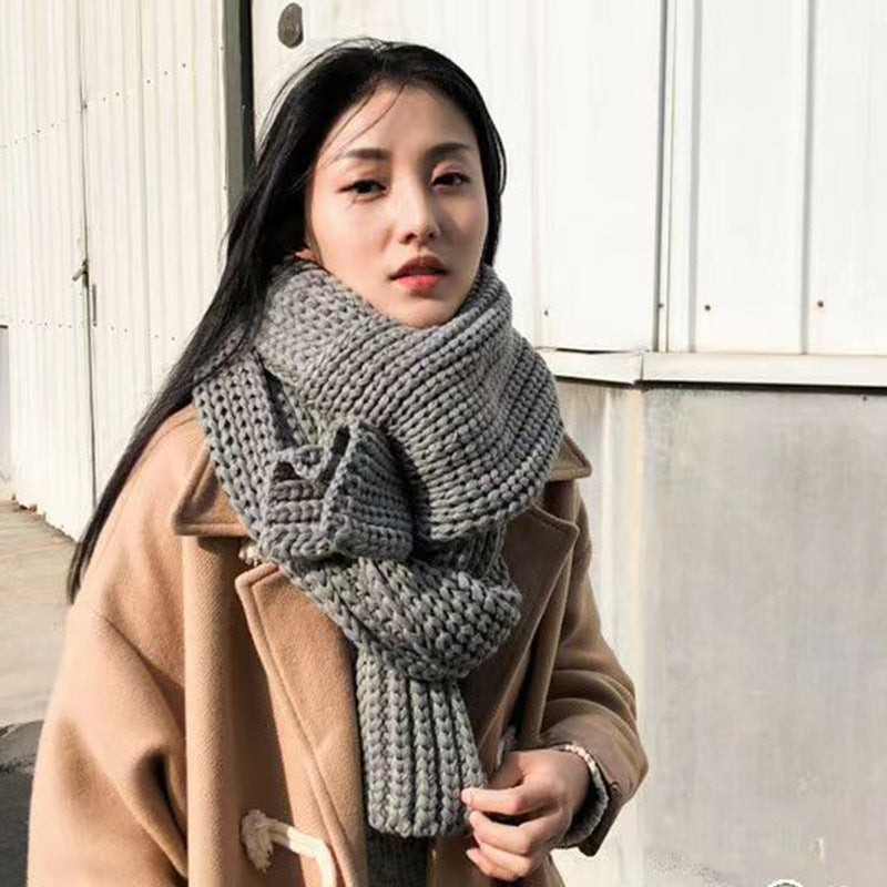 Woven Korean Style Warm For Wool Scarfs