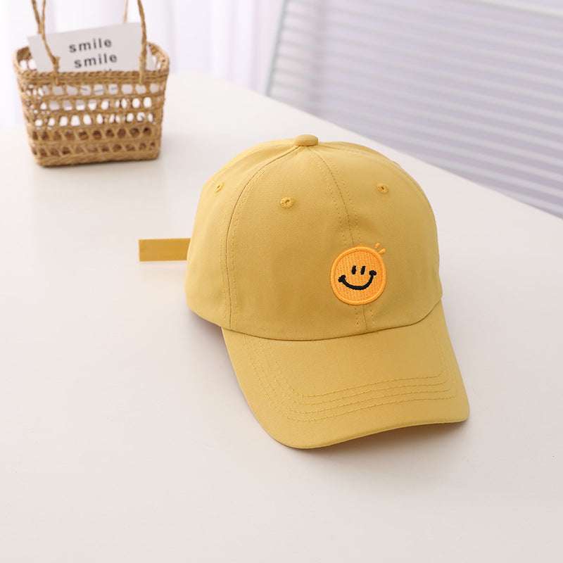 Children's Smiling Face Embroidery Simple Baseball Hat Kids' Headwear