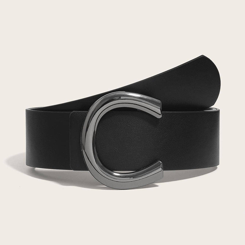 Sense Korean Fashion Buckle Niche Black Belts