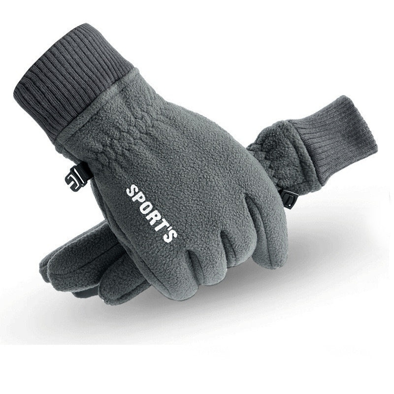 Men's Winter Polar Fleece Fleece-lined Warm Touch Screen Gloves