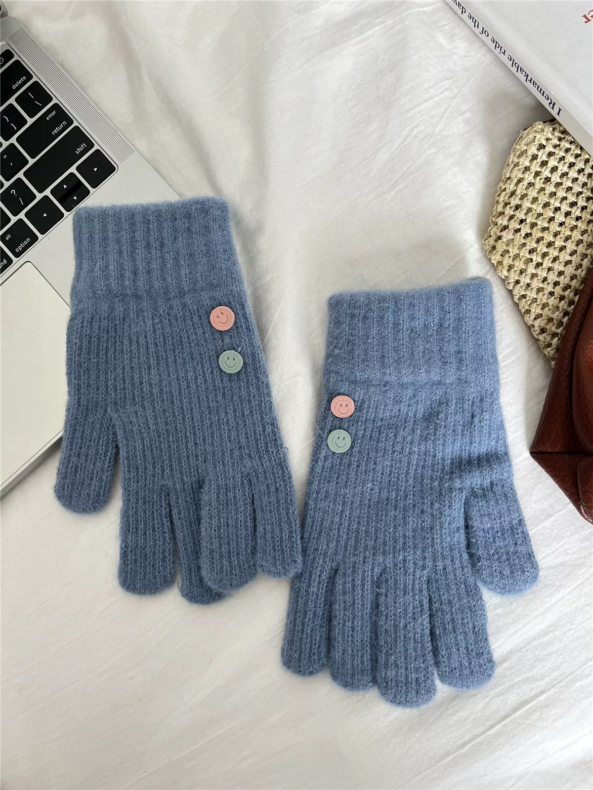 Women's Color Knitted For Winter Riding Cute Gloves