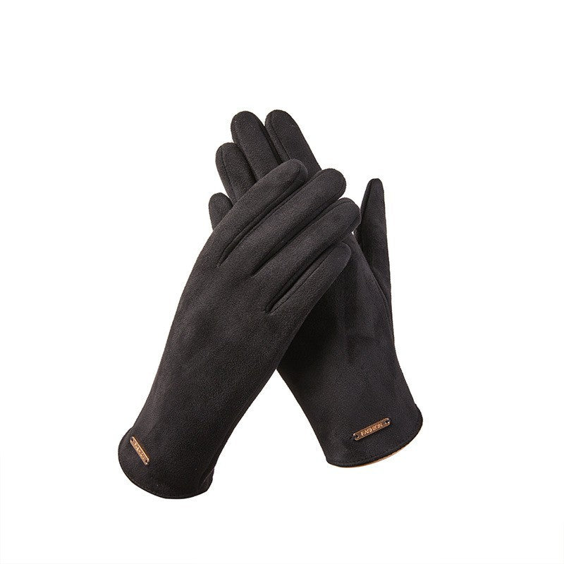 Women's Outdoor Sports Cycling Driving Elegant Fleece-lined Gloves