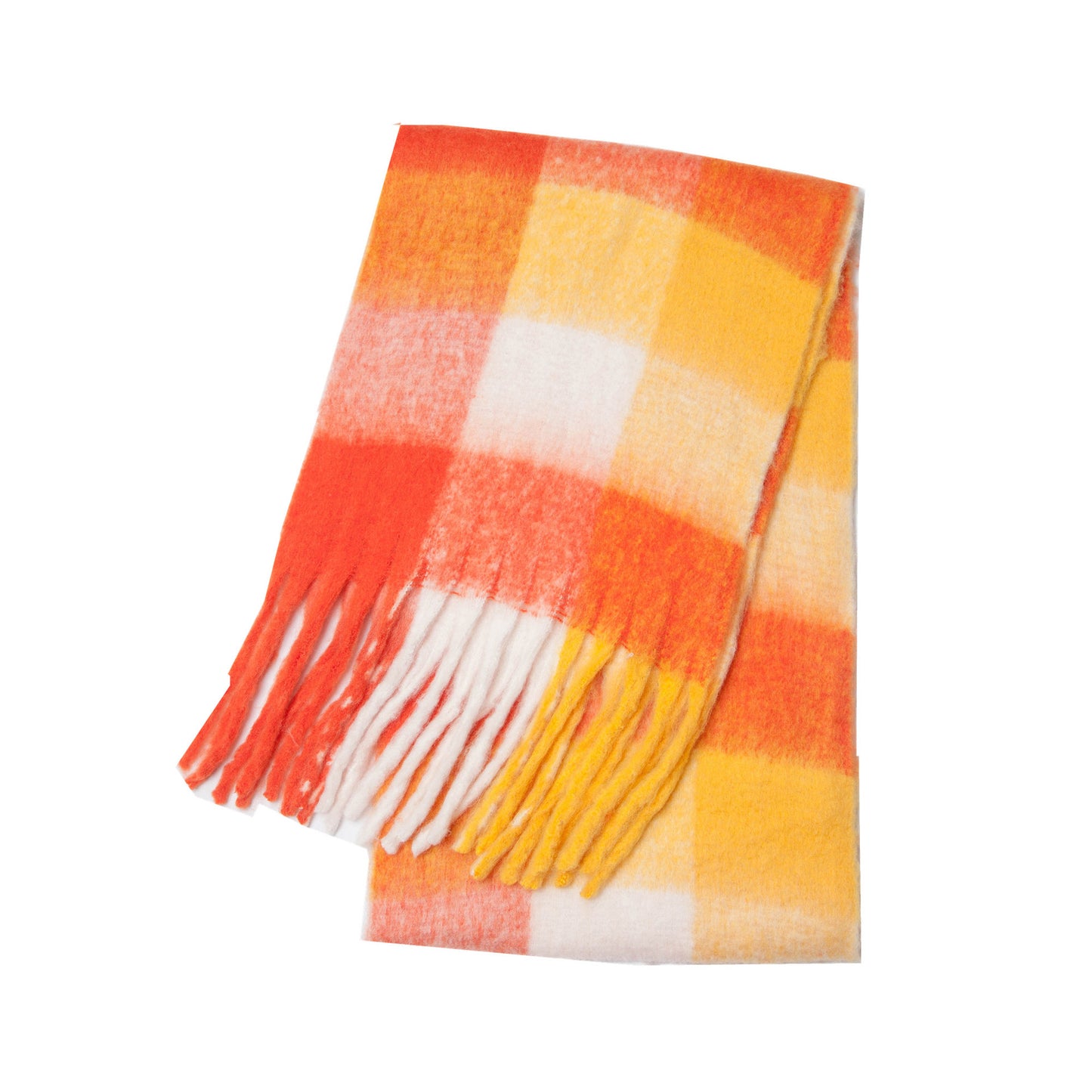 Women's Thick Color Thickened Double-sided Plaid Bib Scarfs