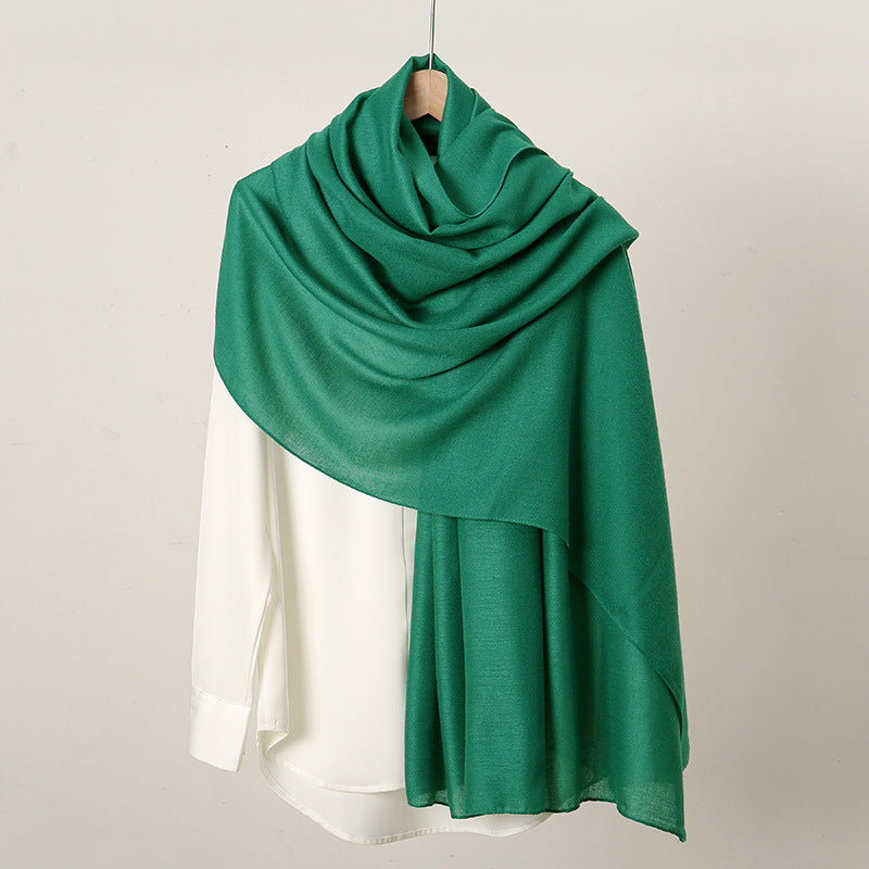 Women's Monochrome Linen Popular Solid Color Cotton Scarfs