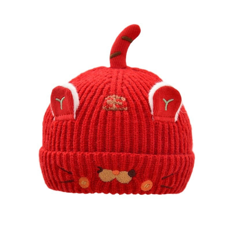 Hat Knitted Male Female Wool Infant Warm Earflaps Kids' Headwear