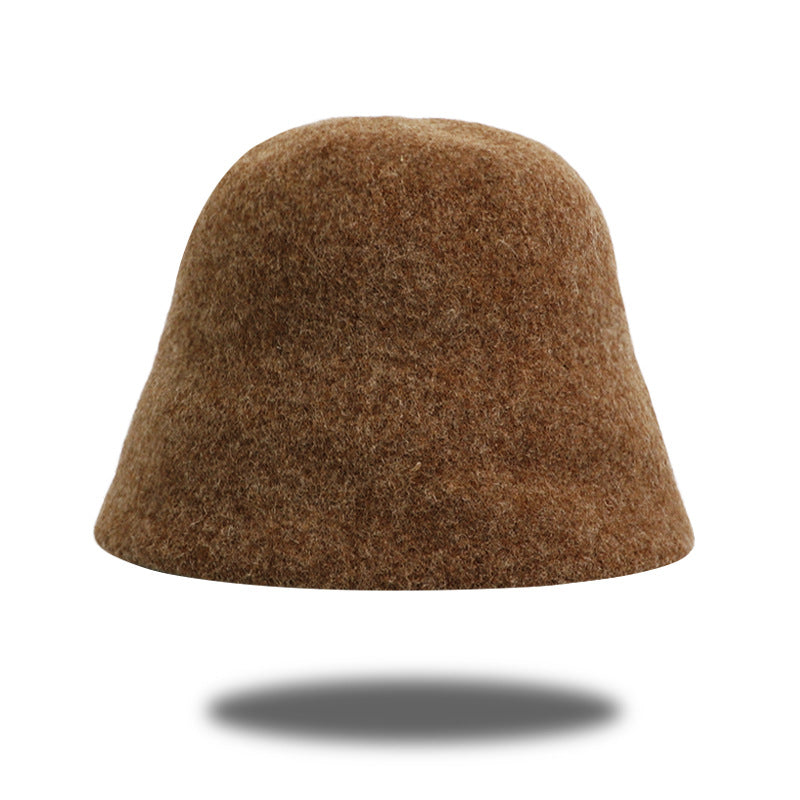 Women's Hat Fashion Simple Wool Bucket Dome Hats & Caps