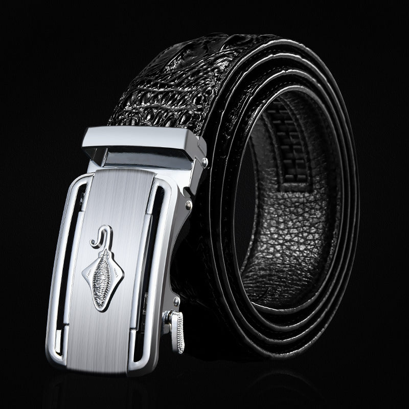 Men's Genuine Leather Crocodile Pattern Man's Automatic Belts