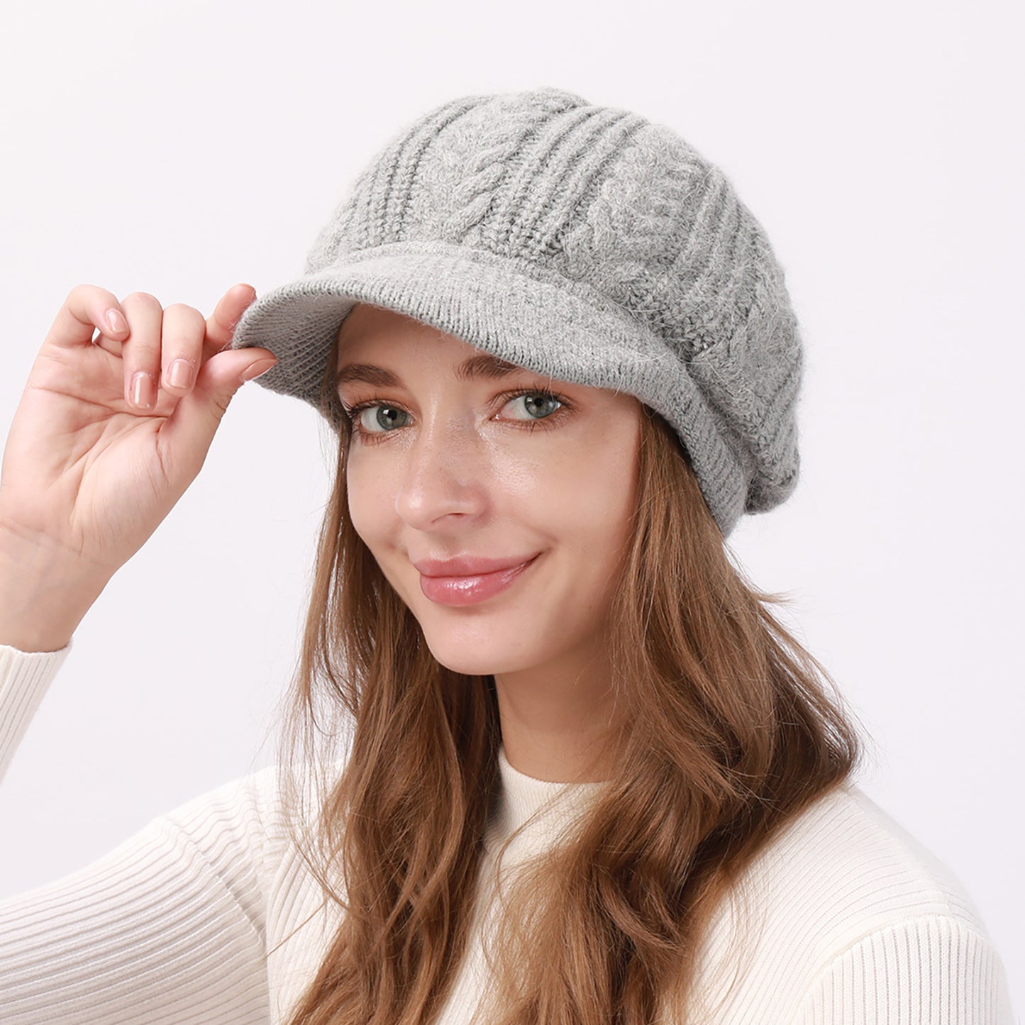 Women's Thick Wool Twisted Peaked Fashionable Warm Beret Hats & Caps