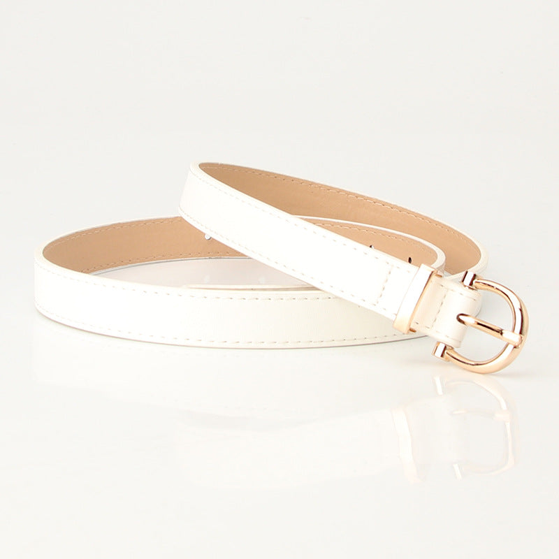 Women's Korean Style Simple Leather Decorative Jeans Belts