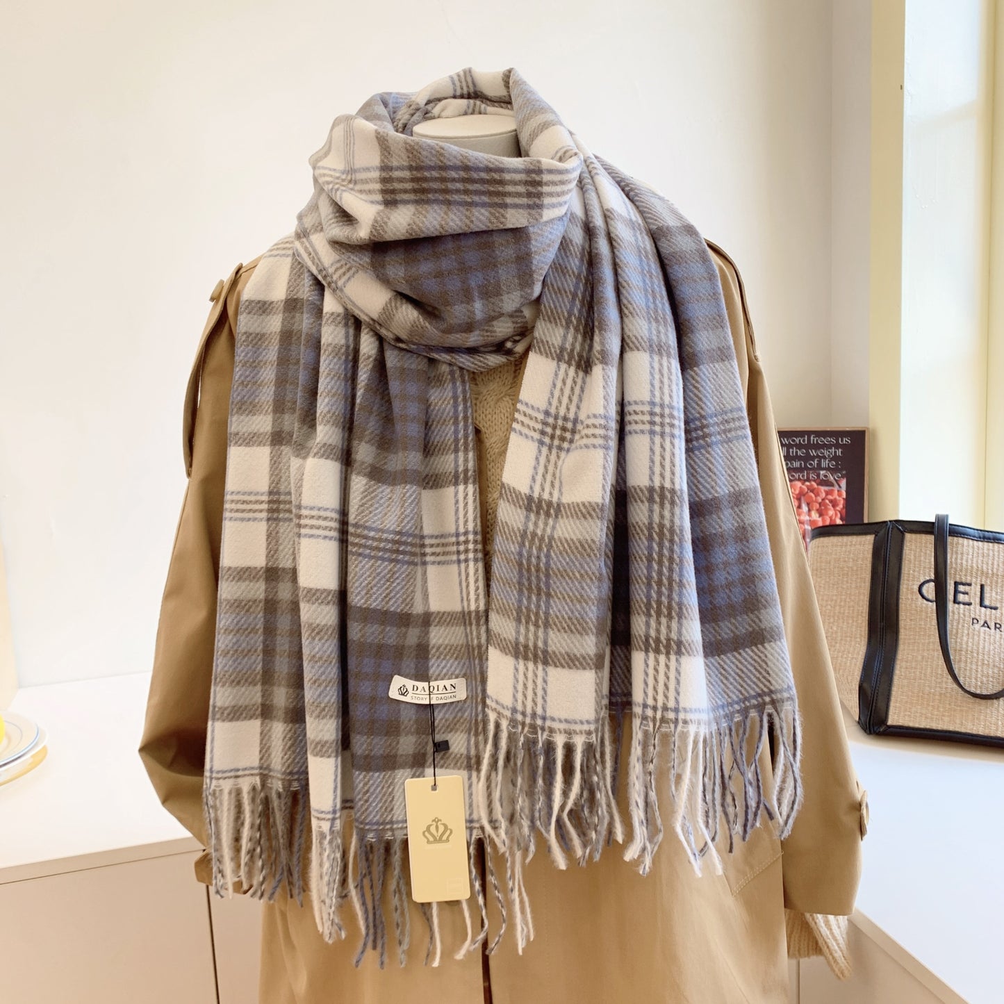 Women's High-grade Check Warm Korean Style Plaid Scarfs