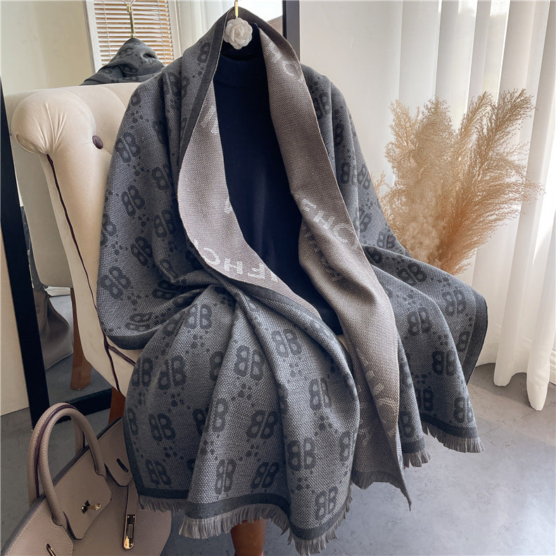 Women's Letter Outer Wear Cashmere Shawl Warm Scarfs