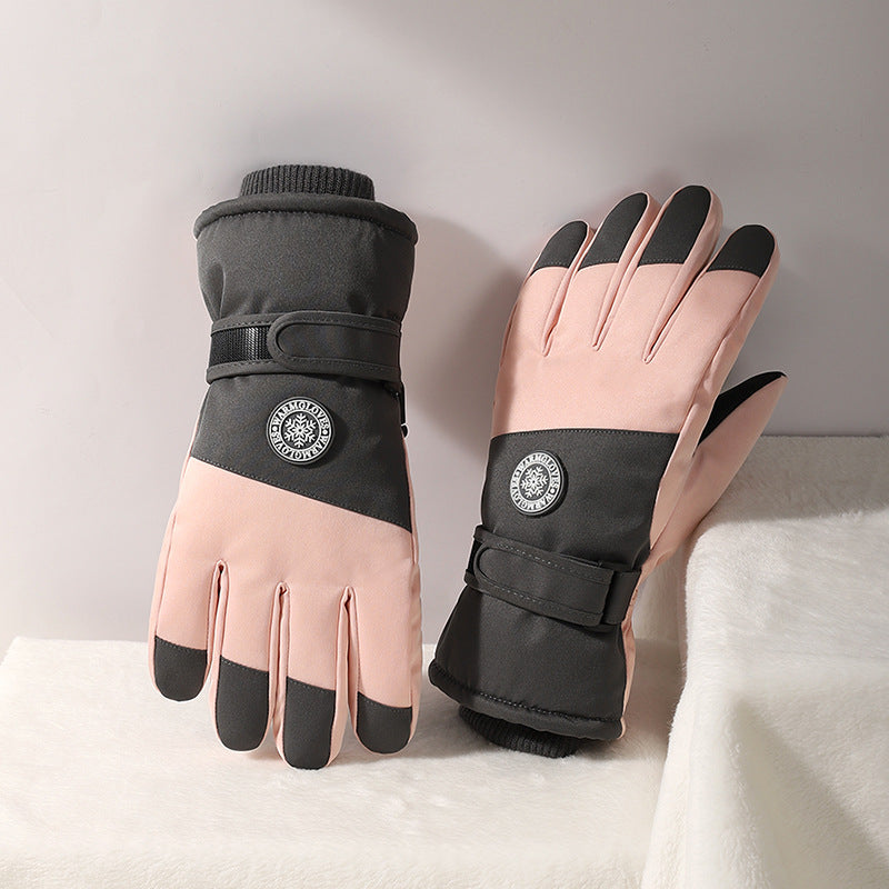 Women's & Men's Skiing Winter Touch Screen Warm Veet Padded Thickened Riding Gloves