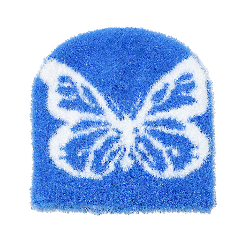 Women's Knitted Woolen Warm Ski Butterfly Jacquard Hats & Caps