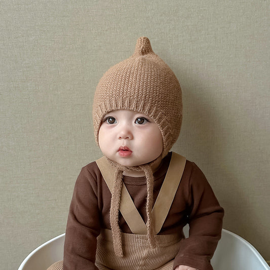 Style Hat Warm Wool Cute Pure Color Kids' Headwear