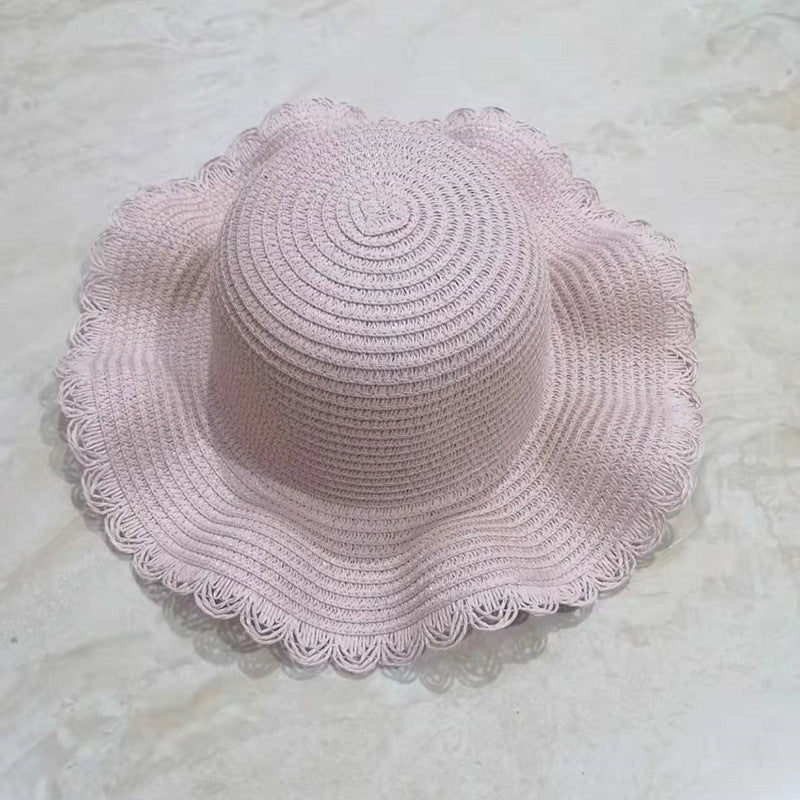 Hat Female Protection Princess Beach Little Straw Kids' Headwear