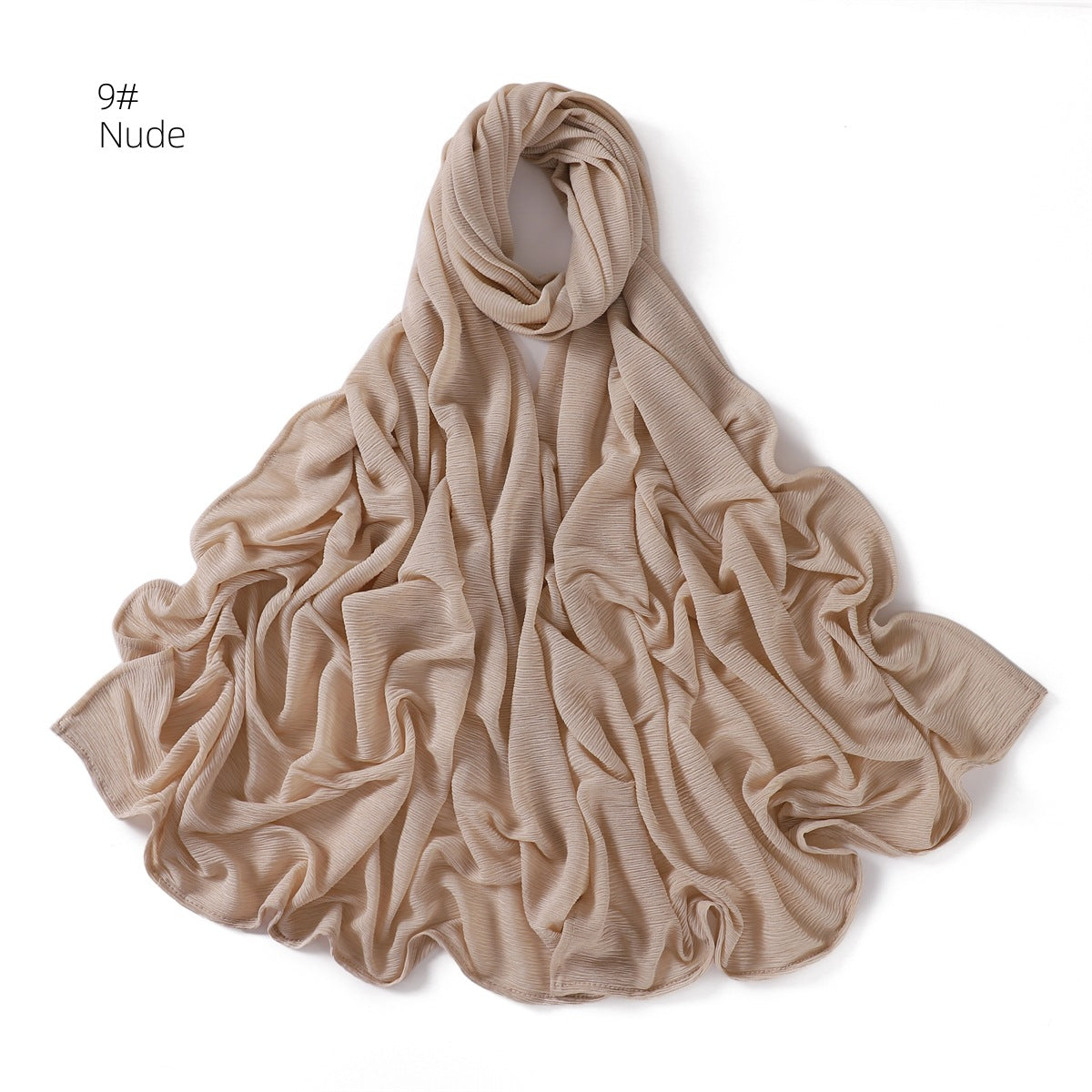 Women's Soft Solid Color Elastic Breathable Pleated Scarfs