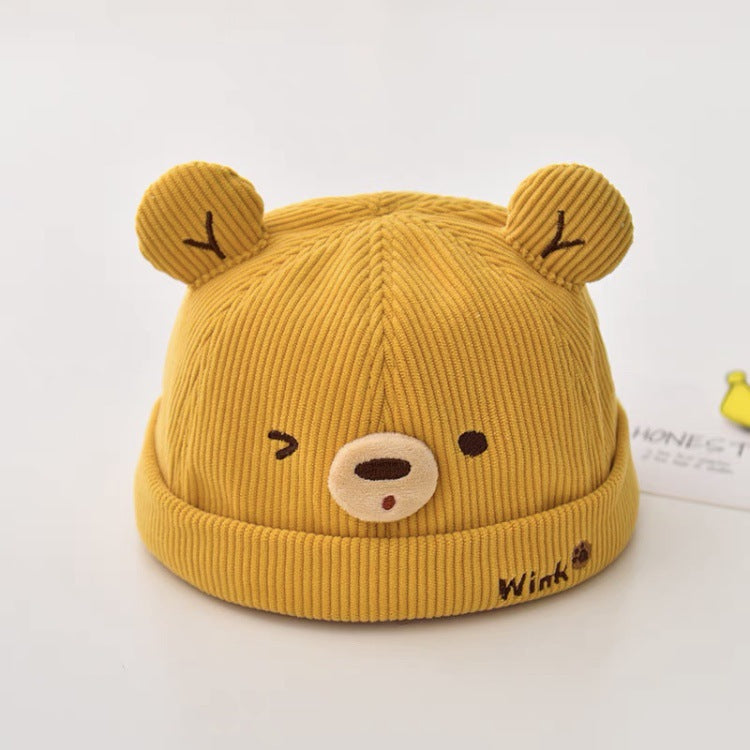 Hat Cute Bear Shape Skullcap Boy Kids' Headwear