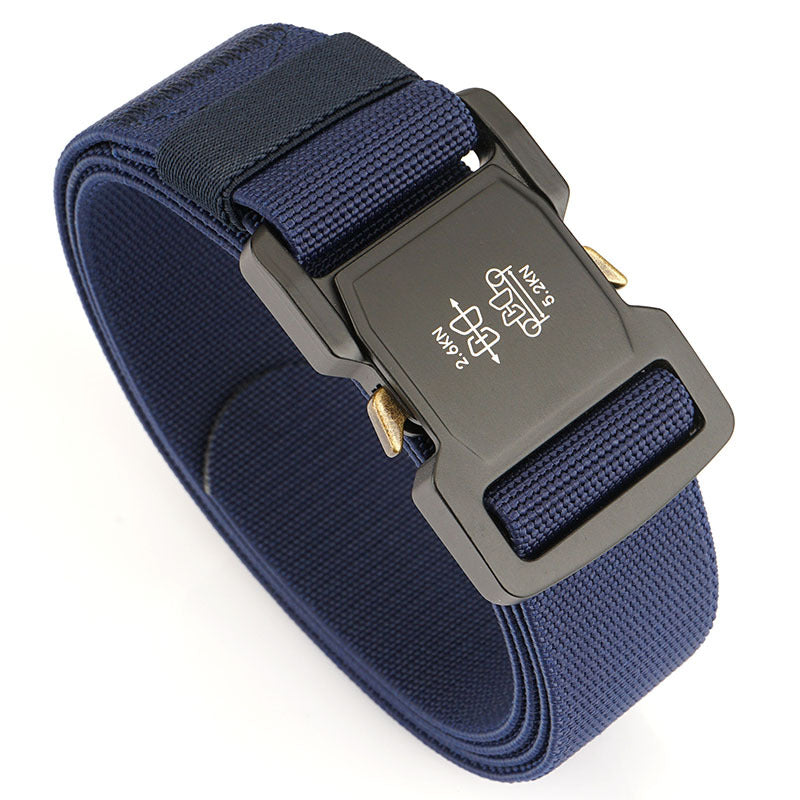 Men's Release Buckle Nylon Waistband Woven Stretch Belts