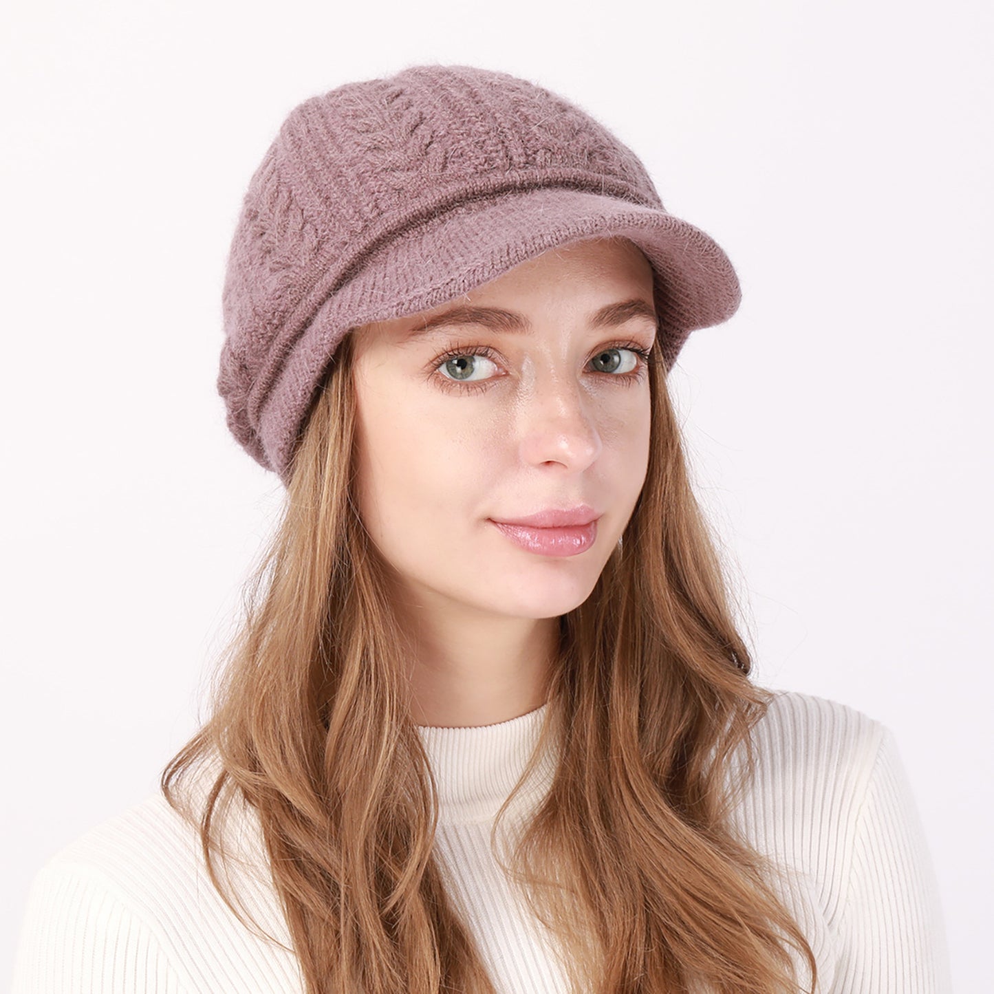 Women's Thick Wool Twisted Peaked Fashionable Warm Beret Hats & Caps