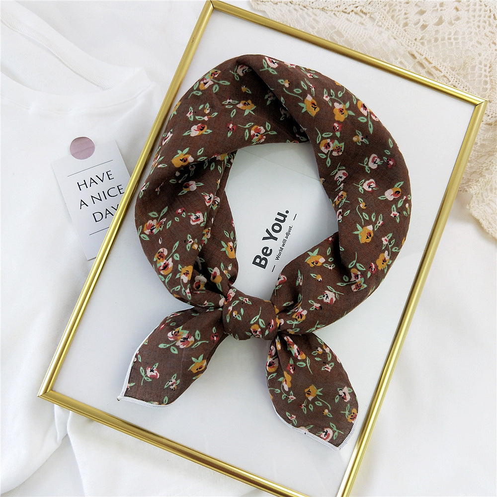 Women's Small Square Towel Silk Autumn Summer Fashion Korean Scarfs